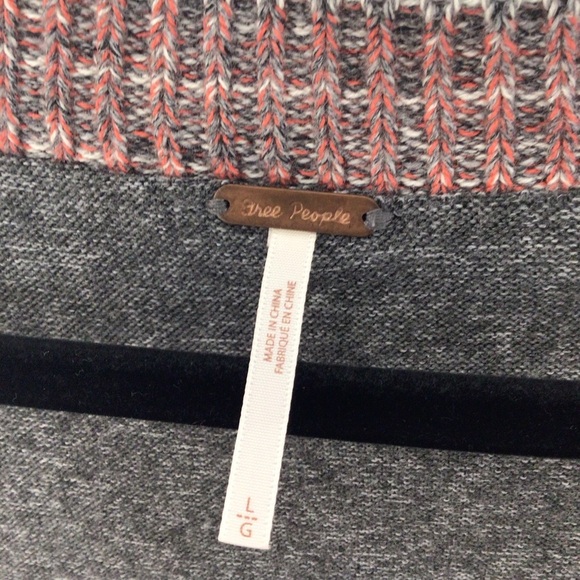 Free People large sweater women grey orange - Picture 6 of 11
